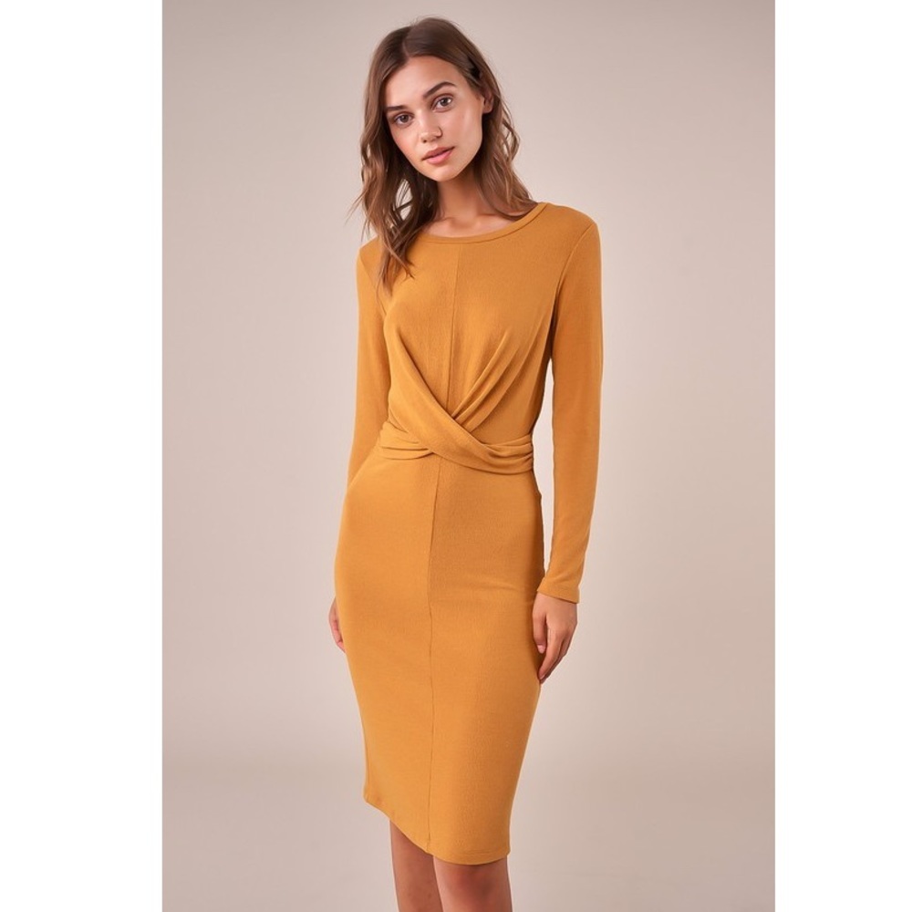 Golden Twist Midi Dress